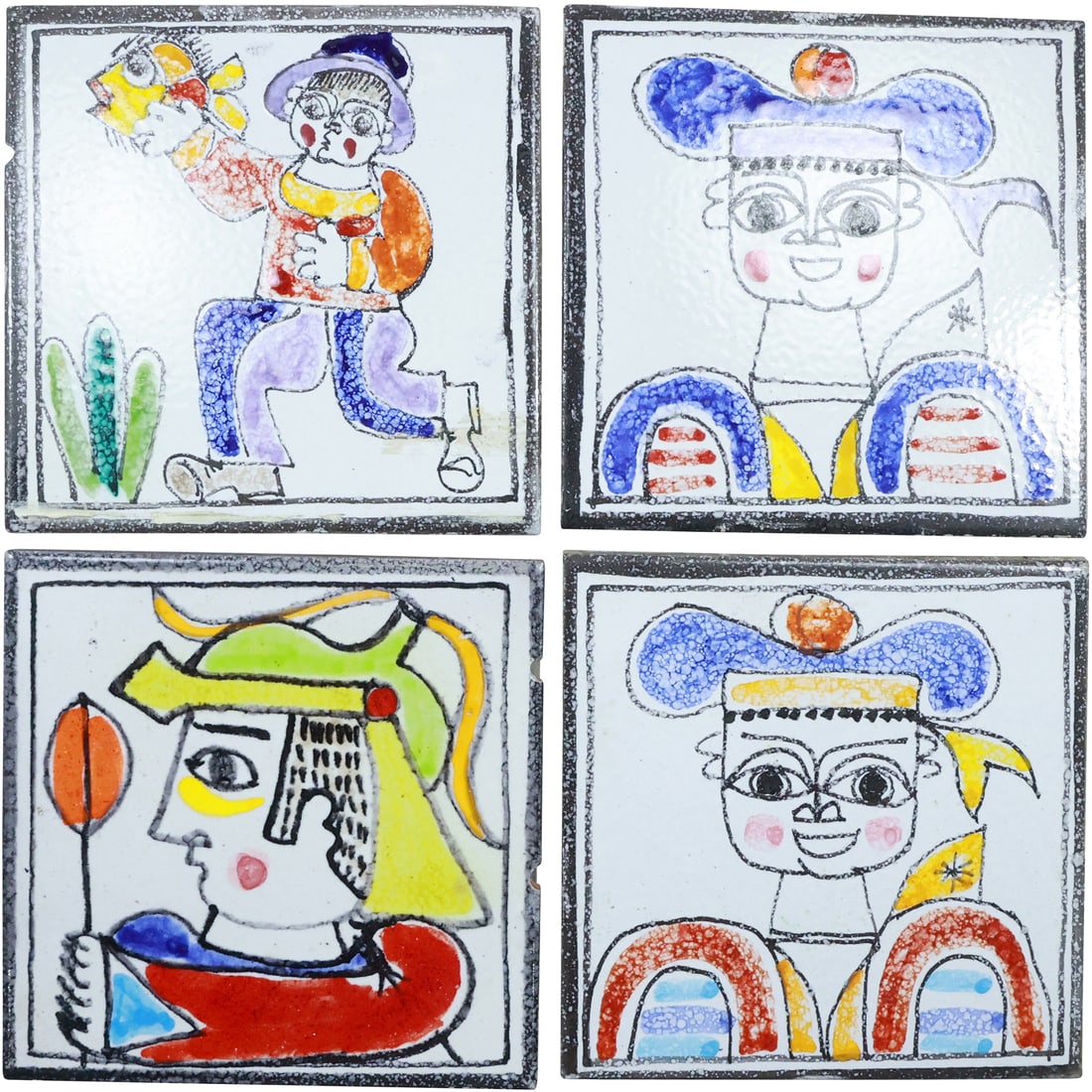 4 Assorted Tiles Picasso Style Portraits 6 in. x 6 in. (1 of 20)