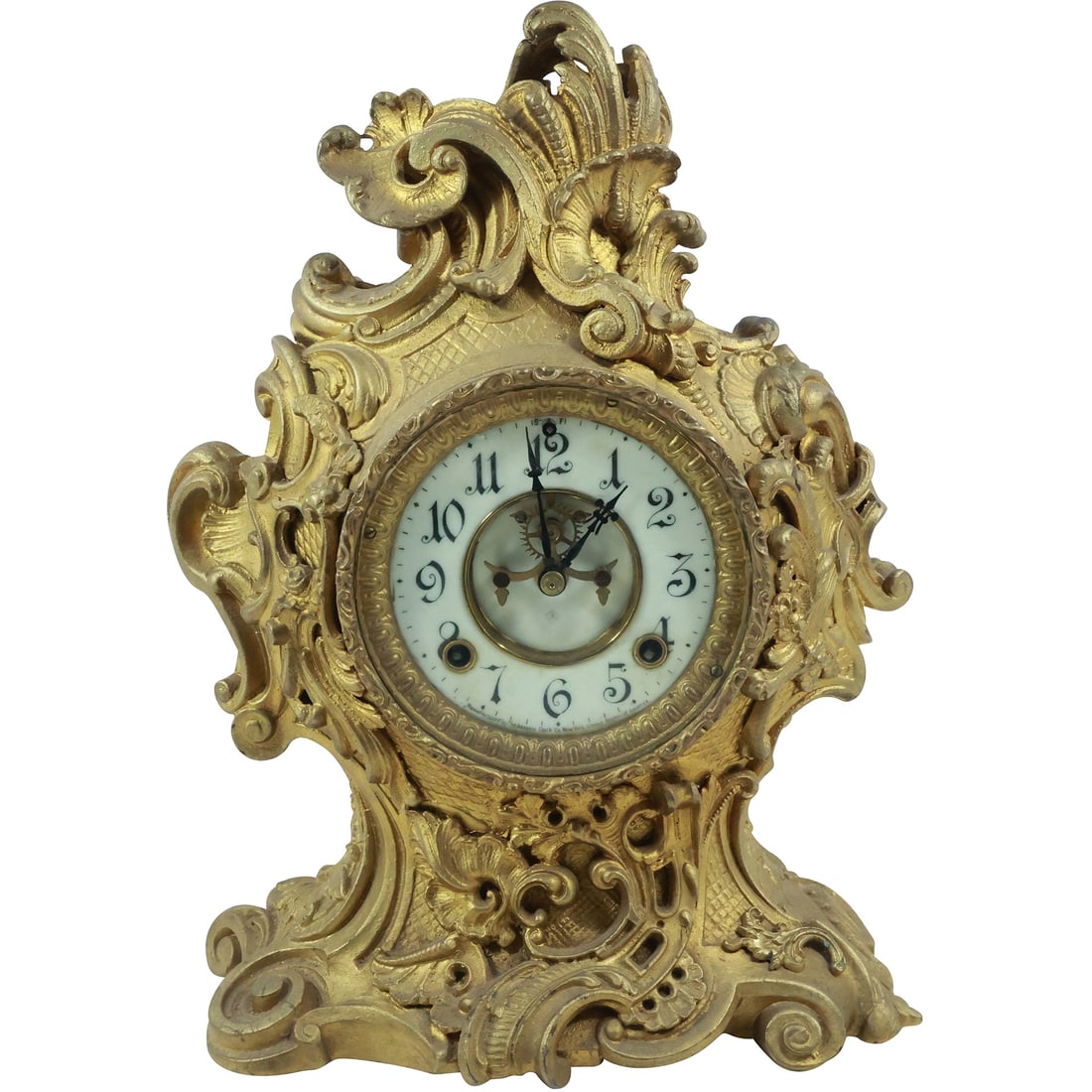 Ansonia Fancy Victorian Cast Metal Case Mantle Clock 15.5 in. height x 11 in. wide (1 of 20)