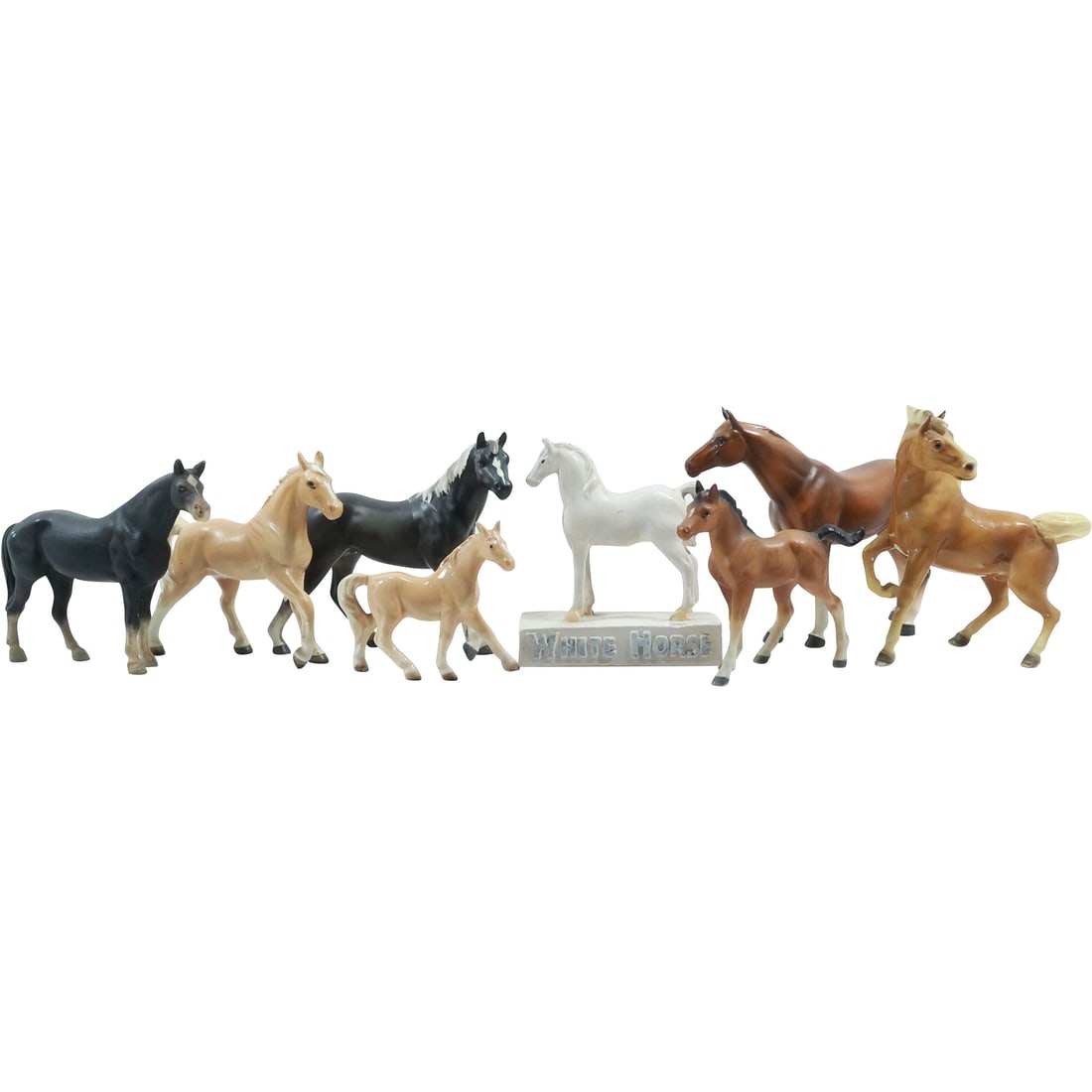 8 Assorted Porcelain Horse Figure Statues including "White Horse" Advertising (1 of 20)