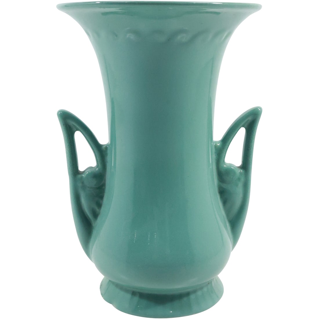 Abingdon USA Green Art Pottery 2-Handled Vase 9.75 in. height x 7 in. wide (1 of 20)