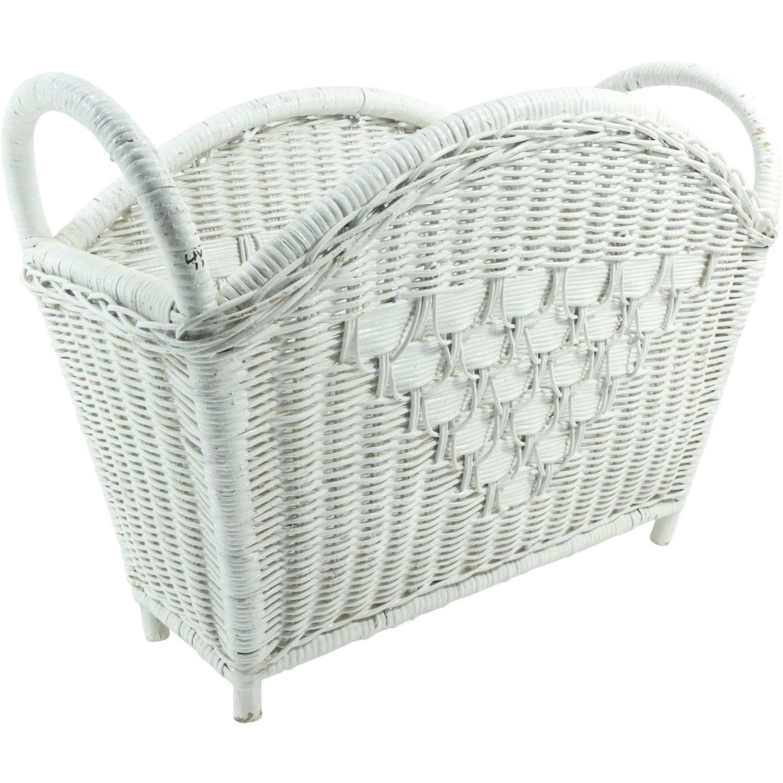 White Wicker Magazine Basket 12.75 in. x 18.5 in. x 9 in. (1 of 18)