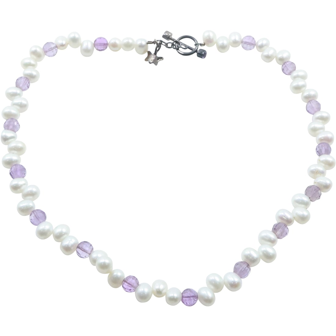 Sterling Toggle Catch with Amethyst Stones Genuine Freshwater Cultured Pears with Amethyst (1 of 17)