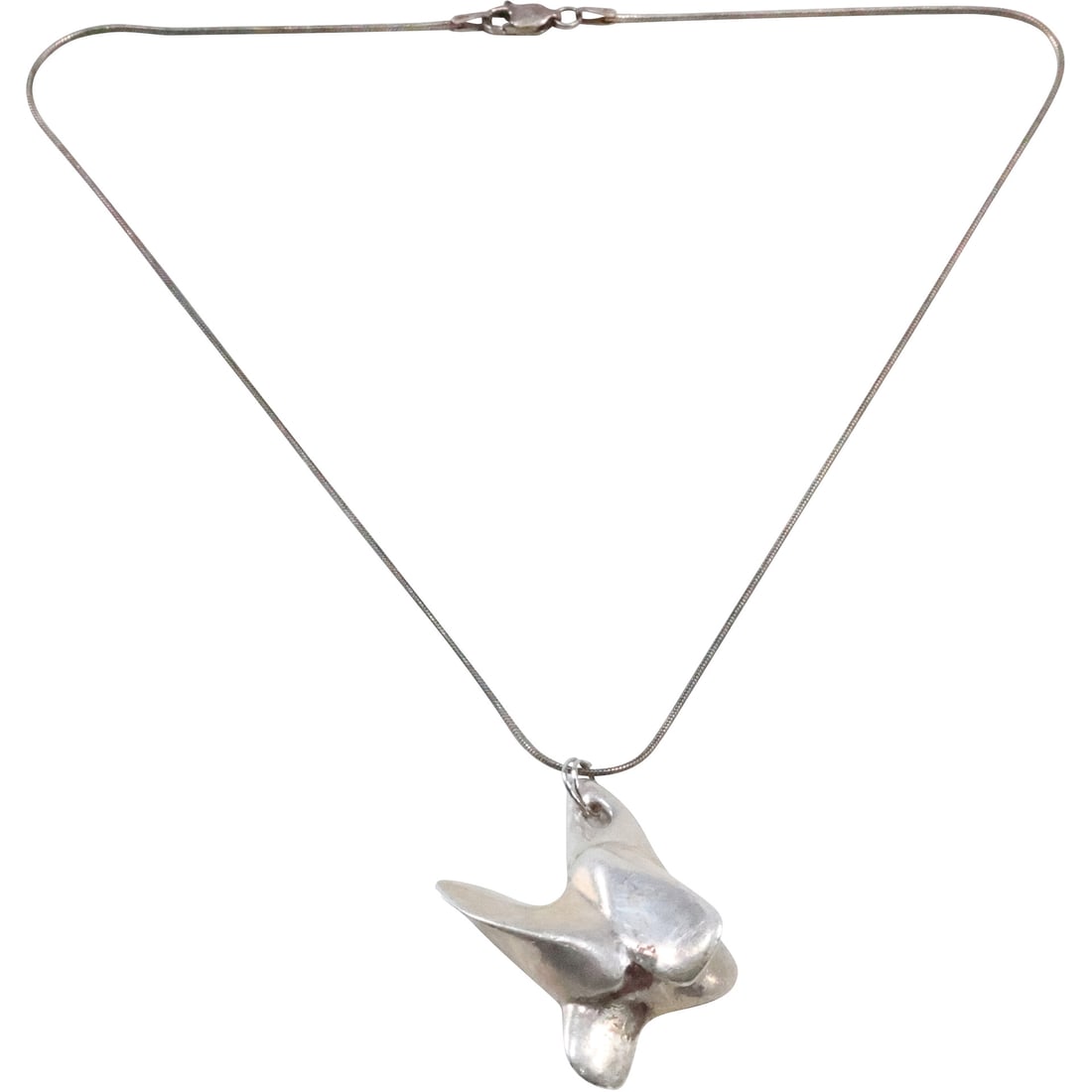 Solid Piece of Sterling Silver Custom Made / Hand Made Pendant Necklace weighs 40.7 grams (1 of 19)