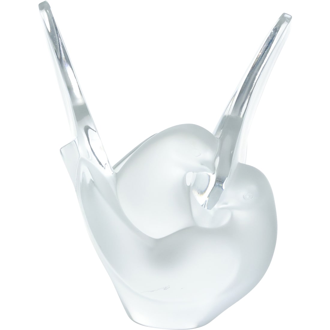 Signed LALIQUE FRANCE "Sylvie" Crystal Glass Dove Figural Vase 8.5 in. x 7 in. (1 of 19)