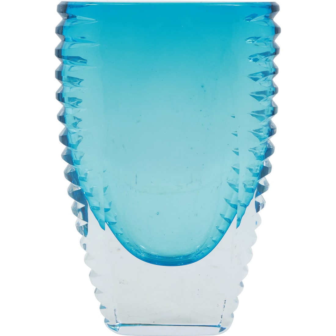 Thin Sea Blue Sommerso Murano Art Glass Vase 7.75 in. height x 5 in. wide (1 of 17)