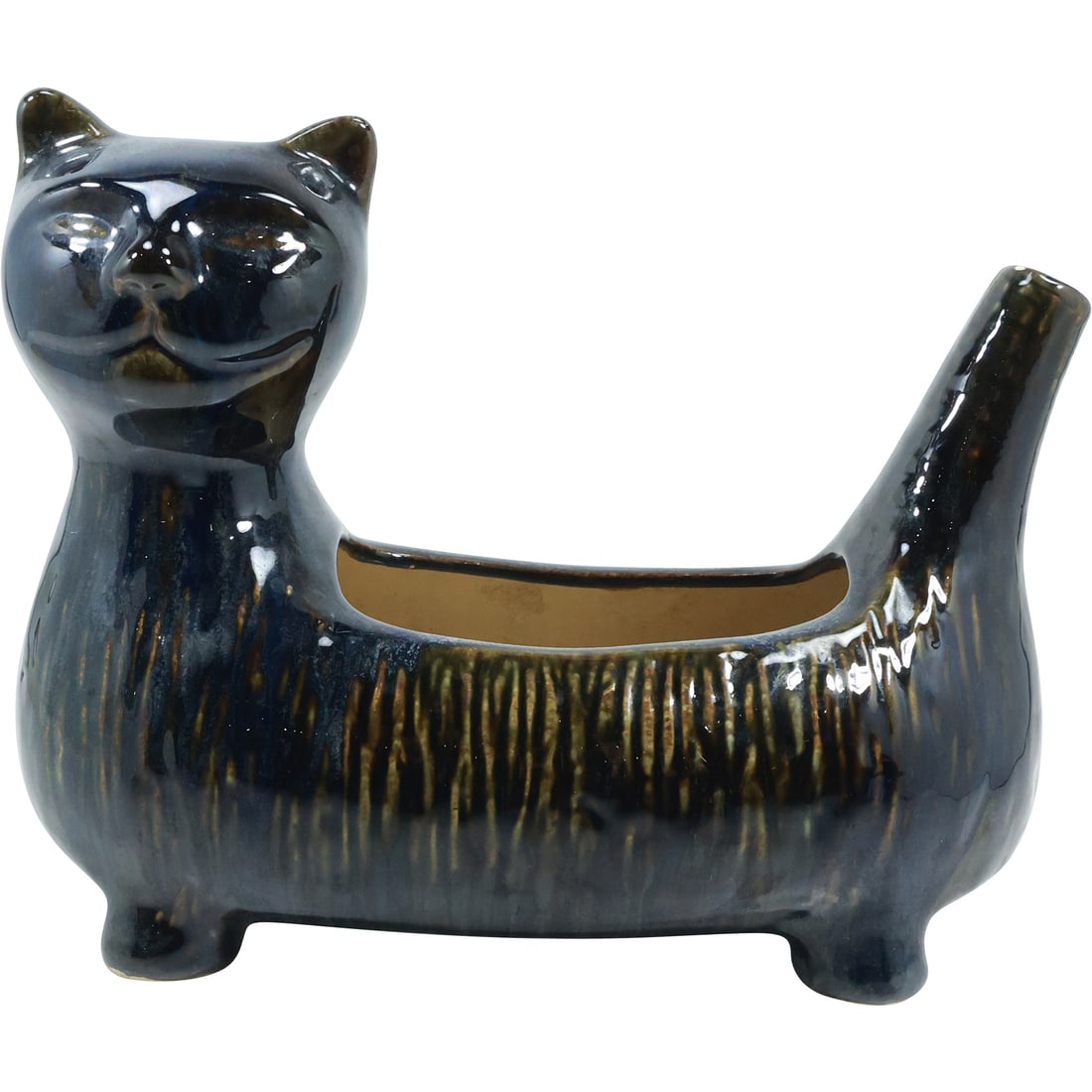 Mid-Century Modern Ceramic CAT Figurative Planter 9.25 in. height x 12 in. length (1 of 20)