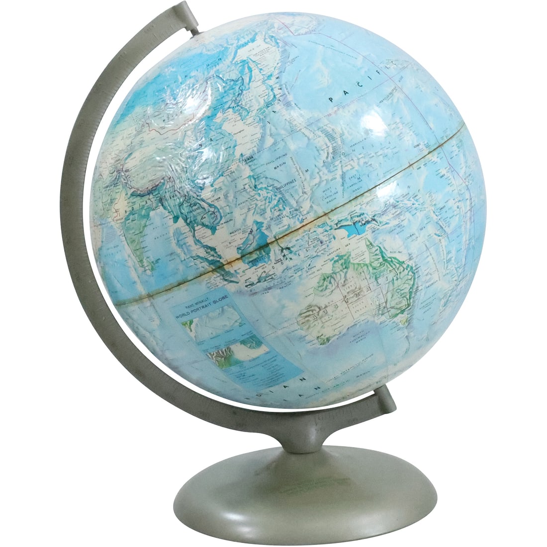 Vintage Desk Top World Globe on Axis Base: Rand McNally "World Portrait Globe" (1 of 20)