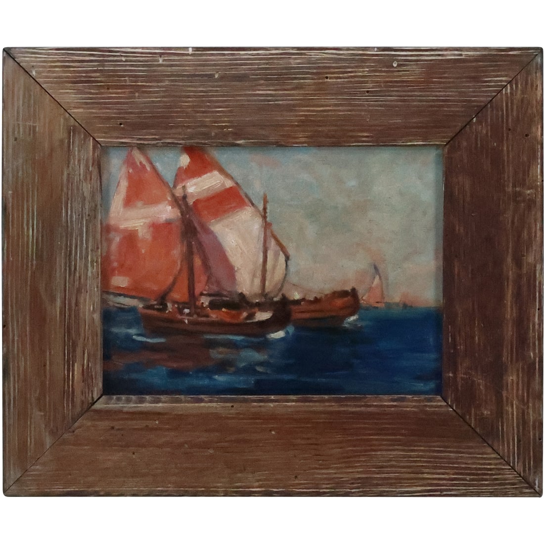 Edgar Payne; American Oil Boats in Harbor Signed: Edgar Payne; American Oil Boats in Harbor Signed. Edgar Alwin Payne(1883-1947) oil on canvas board. Boats in Harbor - Chioggia, Italy. Signed lower left. Inscribed with title on reverse; 9in. x 12in.(