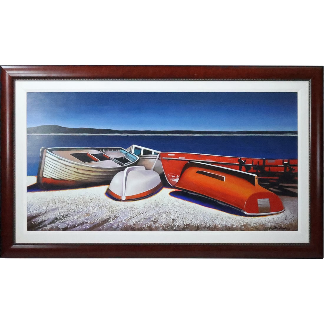 Igor Medvedev, America/Germany/ Russia 1931-2015, Serigraph, "Boats on Shore", Signed (1 of 20)