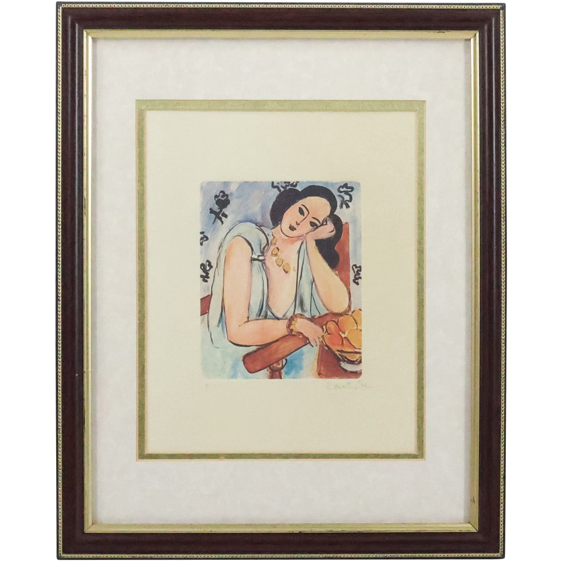 Henri Matisse, Vintage Lithograph Portrait of a Woman with Basket of Fruit, Framed (1 of 16)