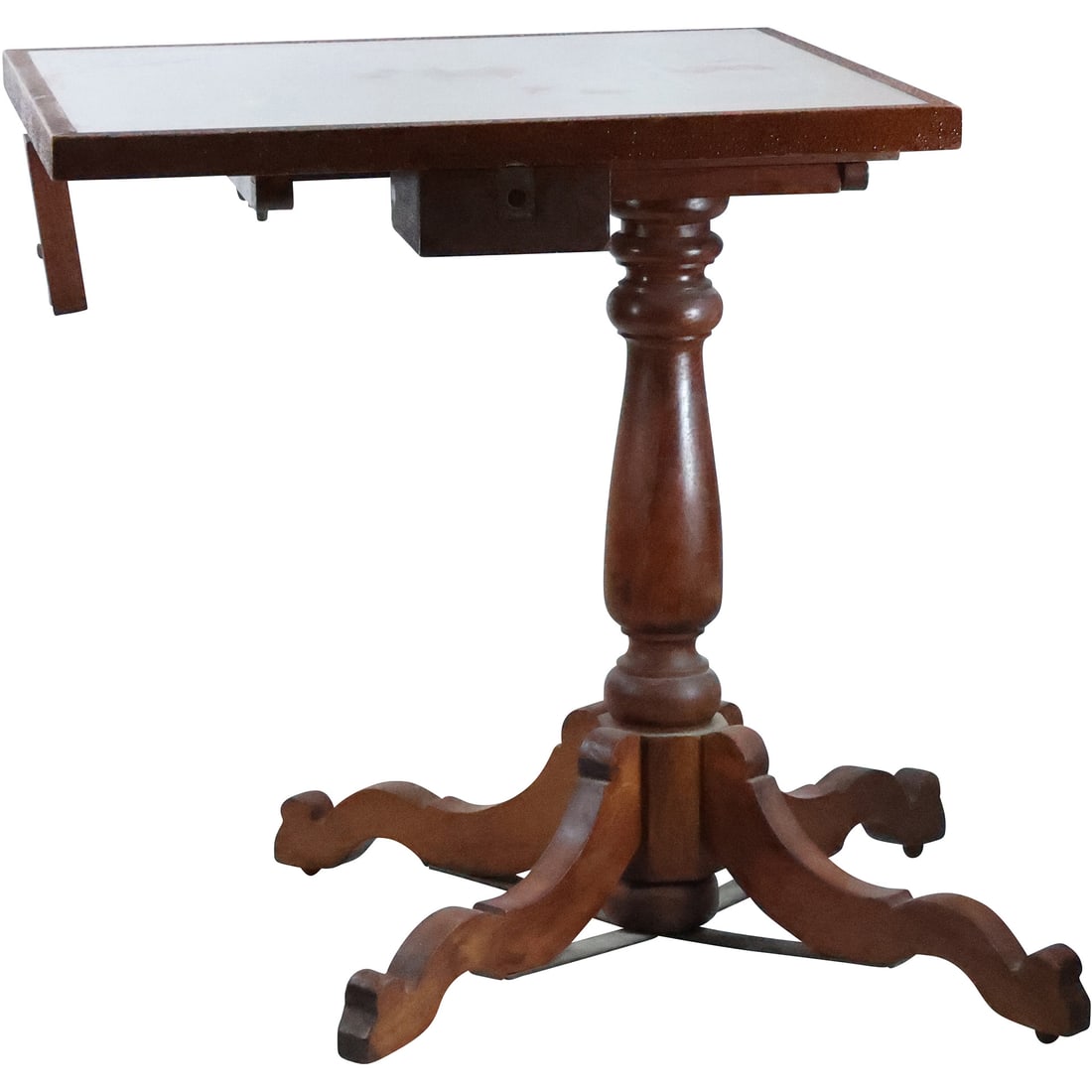 19th C. Continental Walnut Game Table with Inlaid Top 31.5 in. height x 28.5 in. dia. Top (1 of 20)