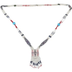 Native American Indian Beaded Scarf 34 in. x 3 1/2 in. x 2 in.