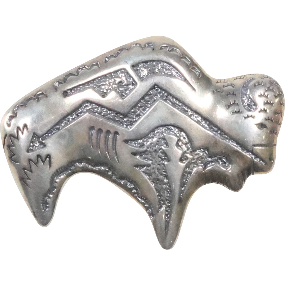T. Singer, THOMAS SINGER, .925 Sterling Silver Navajo Bear Pin / Pendant 1 3/4 in. x 1 3/8 in. (1 of 15)