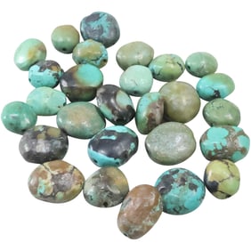 Bag Lot of Assorted Turquoise Beads various sizes up to 1/2 inch