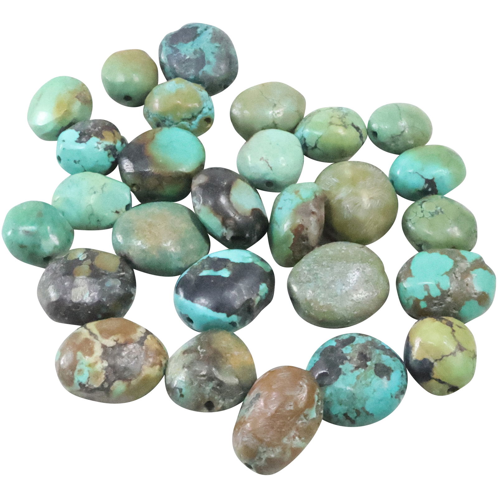 Bag Lot of Assorted Turquoise Beads various sizes up to 1/2 inch (1 of 18)
