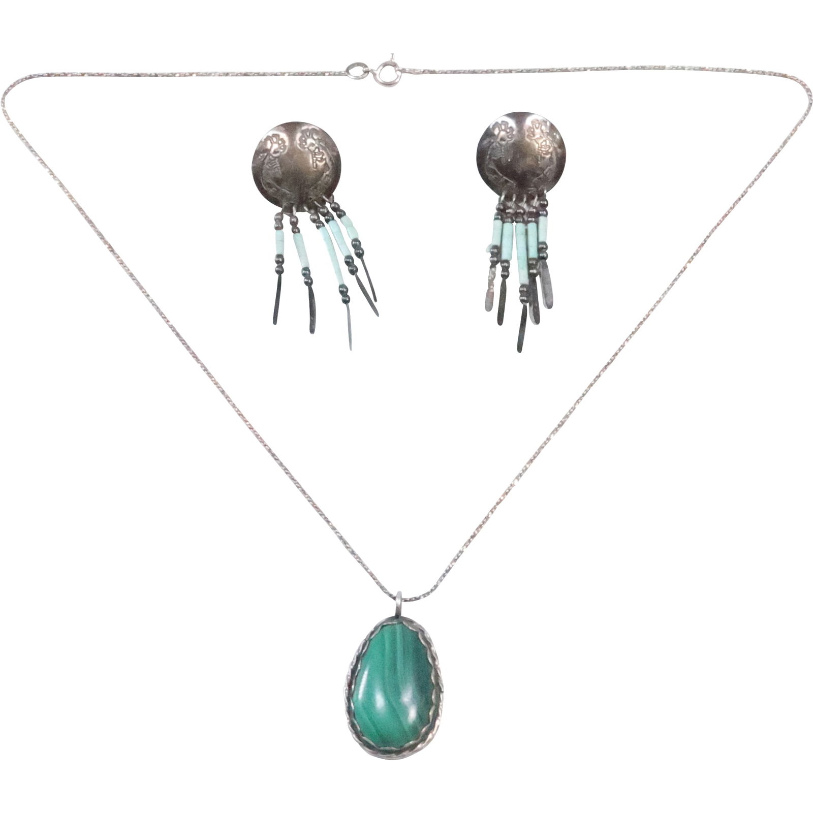 Native American Indian .925 Sterling Silver Feather Pierced Earrings & American Indian Navaho (1 of 20)