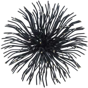 Black and Gold Metal Modern Design Star Burst Sculpture 9 in. diameter