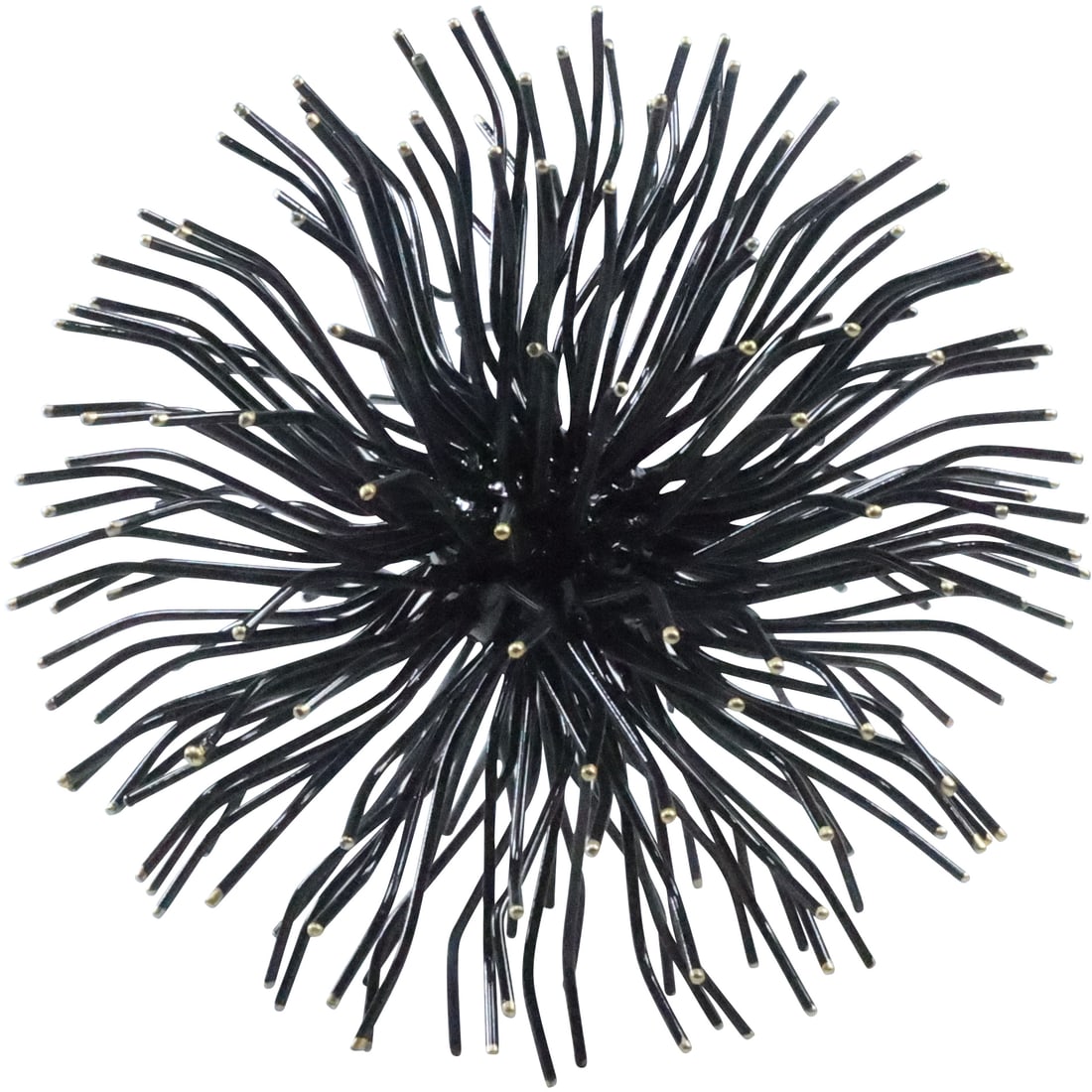 Black and Gold Metal Modern Design Star Burst Sculpture 9 in. diameter: Black and Gold Metal Modern Design Star Burst Sculpture 9 in. diameter