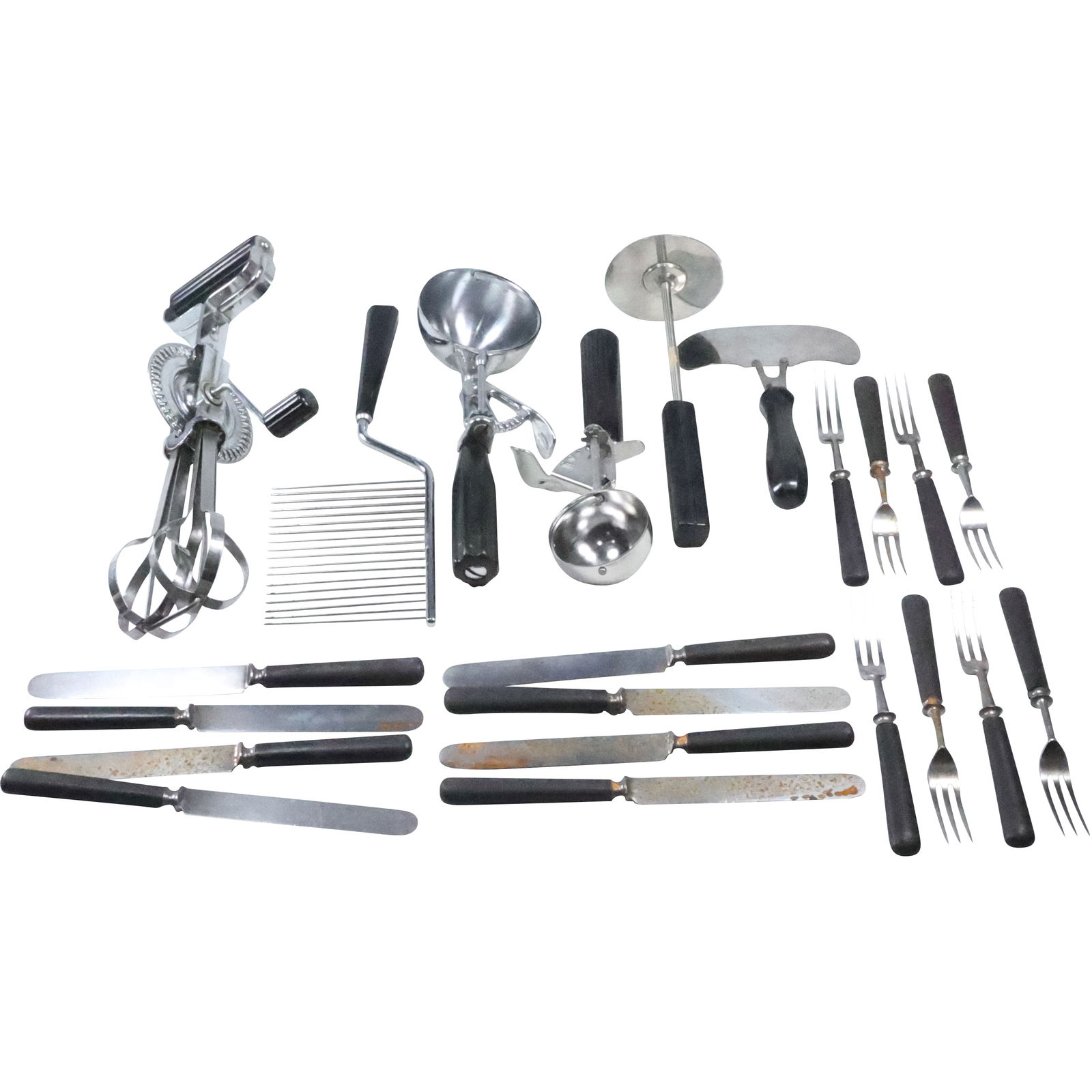 22 Assorted Vintage Black Bakelite Handled Kitchen Utensils, Knives - See Pictures on Items (1 of 20)