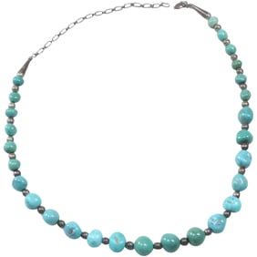 CG .925 Sterling Silver and Turquoise Necklace 20 in. , Multiple Variations of Turquoise