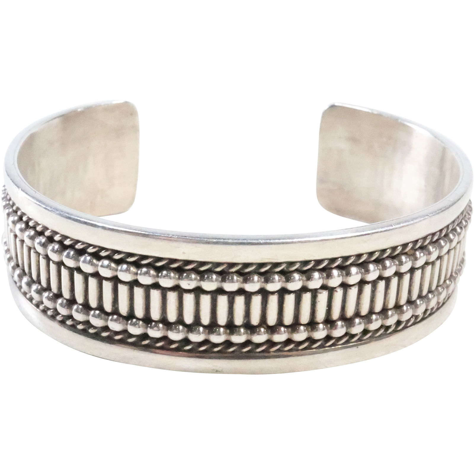 Ron Y, RON YAZZIE Navajo Native American Indian Sterling Silver Cuff Bracelet weighs 59.9 grams (1 of 15)