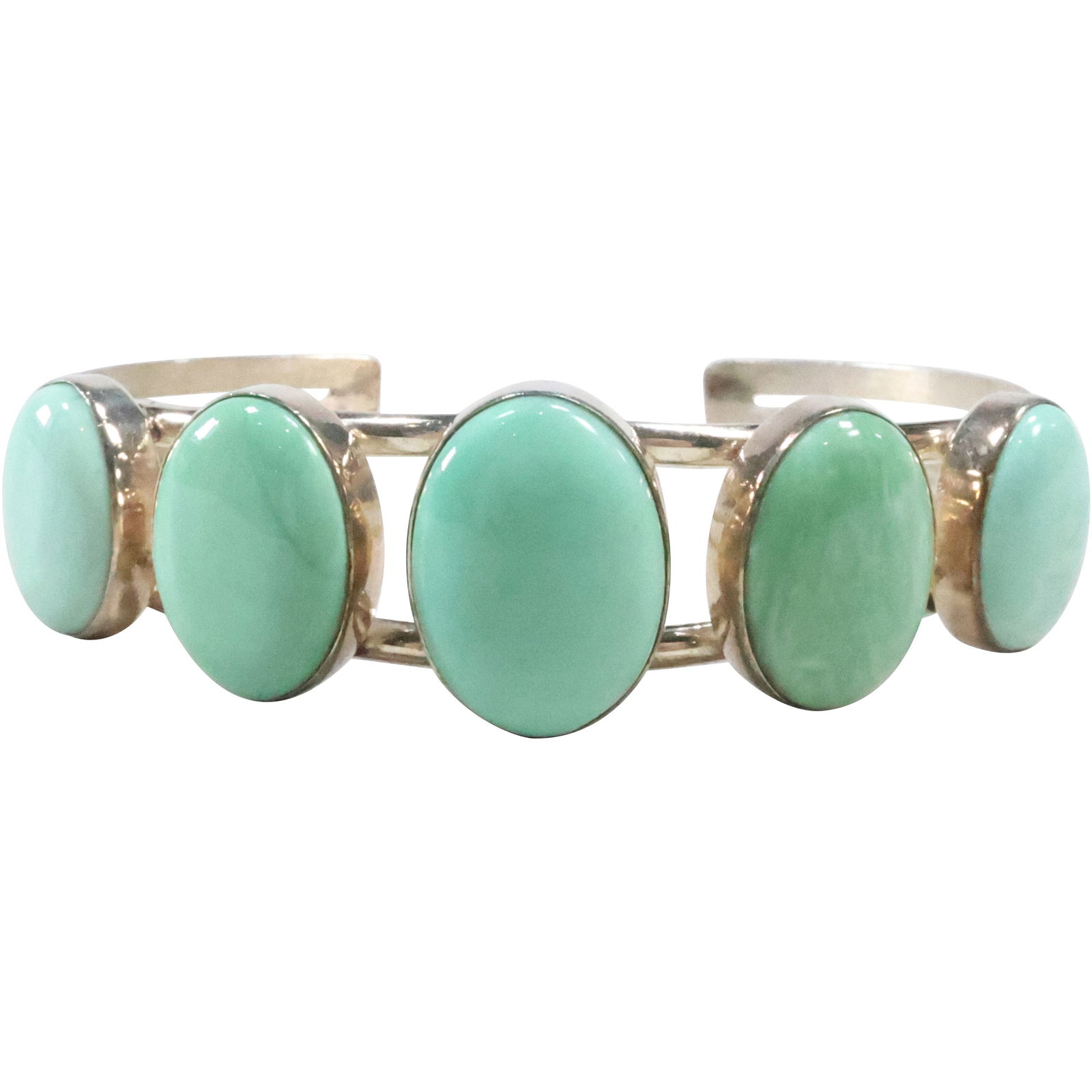 DTR .925 Sterling Silver Jay King Native American Navajo Turquoise 5 Stones Cuff Bracelet (1 of 12)