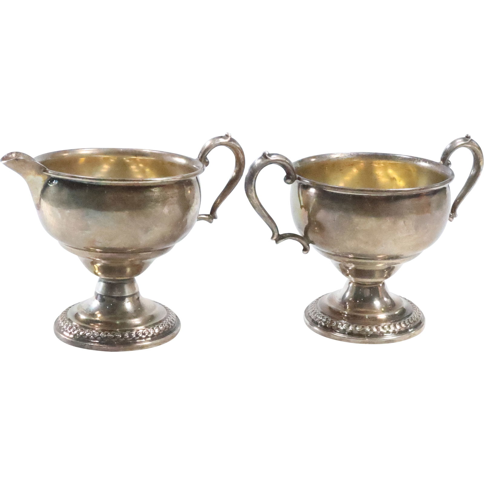 Sterling Silver Weighted "La Pierre" Sugar and Creamer Set 3 in. x 5 in. & 3 1/4 in. x 4 1/2 in. (1 of 17)