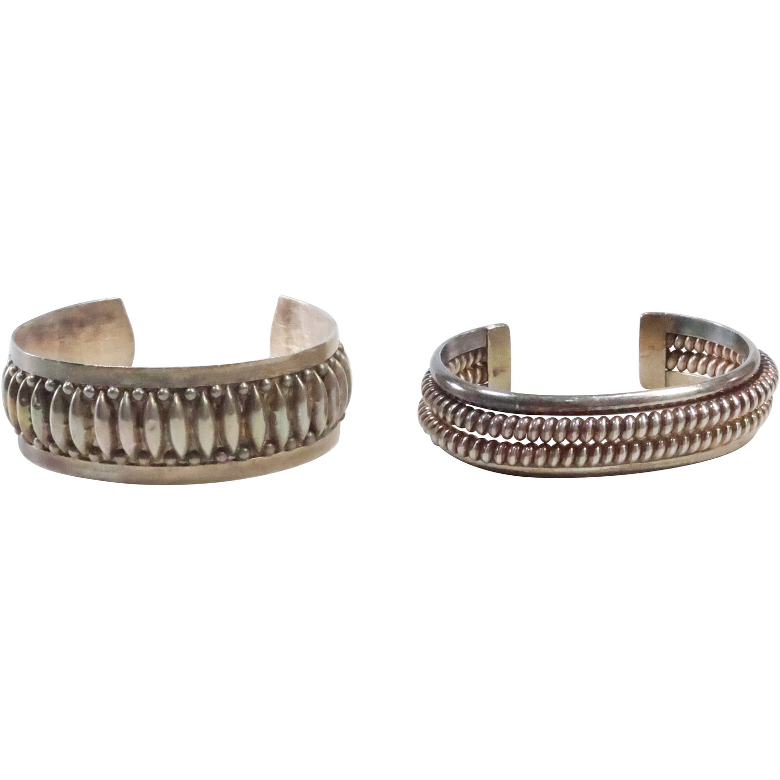 [2] Native American Cuff Bracelets Sterling Silver .925 JFG Mexico & Sterling TAHE Twisted Rope (1 of 20)