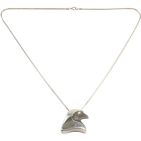 12k GF Snack Chain Necklace with a Sterling Silver Eagle Head Pendant