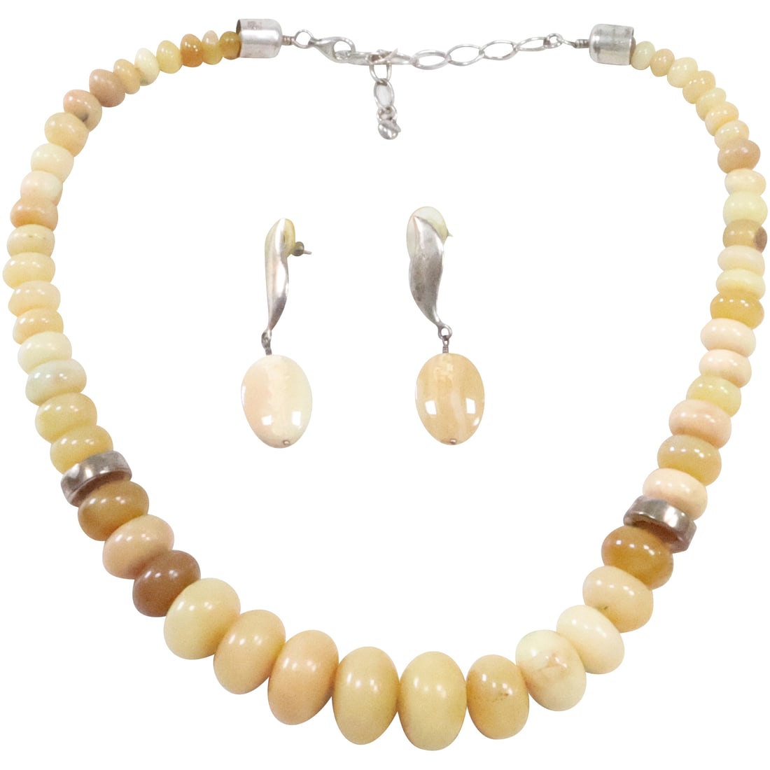 Jay King Onyx Necklace and Earring Set: size: Necklace (18"x3/4"), Earrings (2"x5/8")Jay King Onyx Necklace & Earring Set. The necklace is marked 325DTR, and the earrings are marked 925DTR. Both caps on the necklace test positive for sterli
