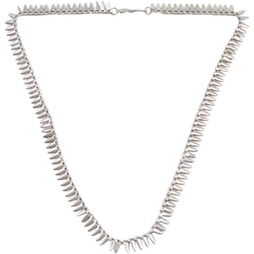 Sterling Silver Feather Necklace 16 inches x 1/4 in.