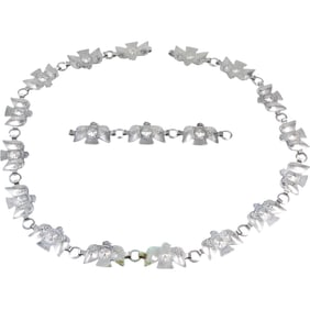 Silver Cut-Out Eagle Belt 36 in. x 3 in. x 1 3/8 in.; with Extender or Bracelet 8 in. x 1 3/8 in.