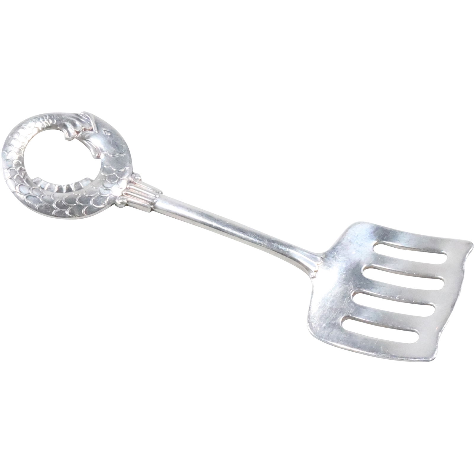 C.G.H. Sterling Silver Fish Handle Sardine Server weighs 22.6 grams, 4 1/4 in. x 1 3/8 in. (1 of 15)