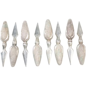 Set of 8 Sterling Silver Corn Spears 2 3/4 inches length, weighs 91.3 grams