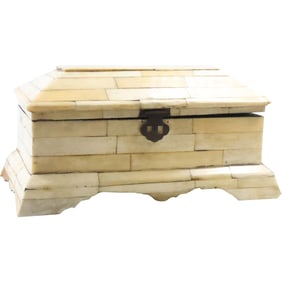 Vintage Bone Document Box 5.25 in. x 10.5 in. x 5.75 in.