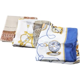 3 Assorted Silk Scarves: Pierre Baccara; Rolex Geneve; Erre Seta Pura