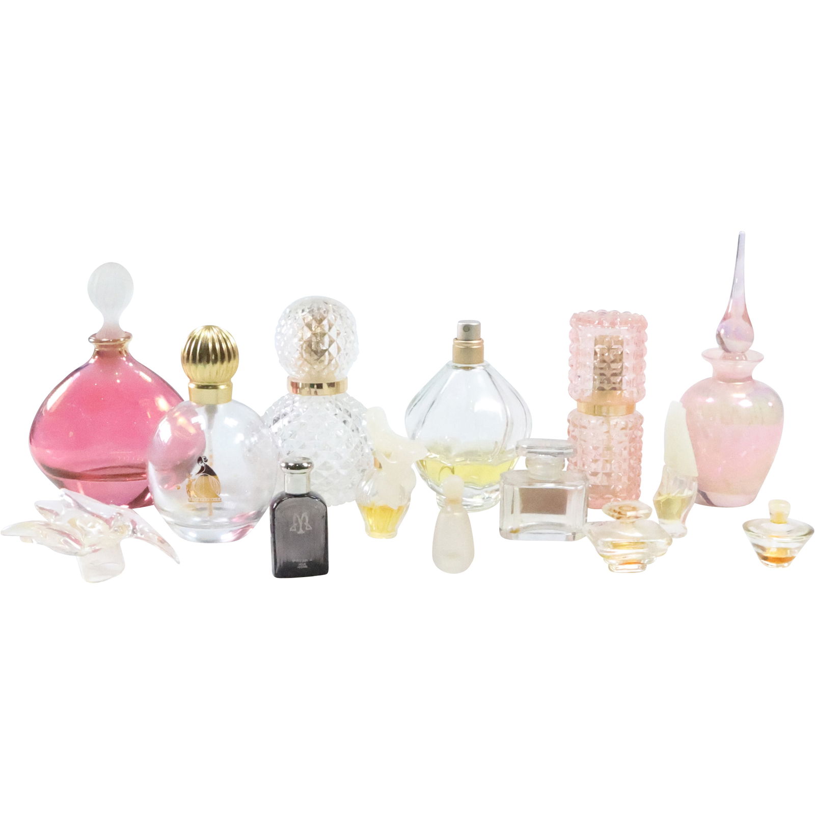 13 Assorted Glass Perfume Bottles - Variety - Various Sizes from 2 in. to 6 in. (1 of 18)