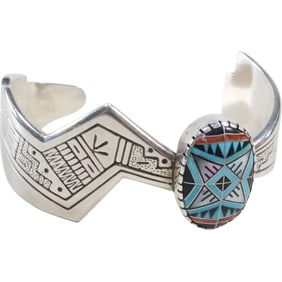 Carolyn Pollack .925 Sterling Silver Turquoise, Coral, and Black Onyx RMT RODERICK TENORIO