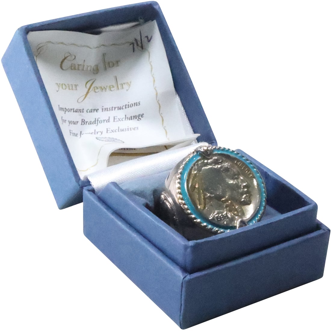 Indian Head Nickle "Honoring The West" Sterling Silver Ring Size 7.5, Buffalo Embossed Sides (1 of 15)