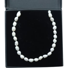 Pearl Expressions 18 in. Baroque Pearls Necklace with .925 Sterling Clasp in Original Box.