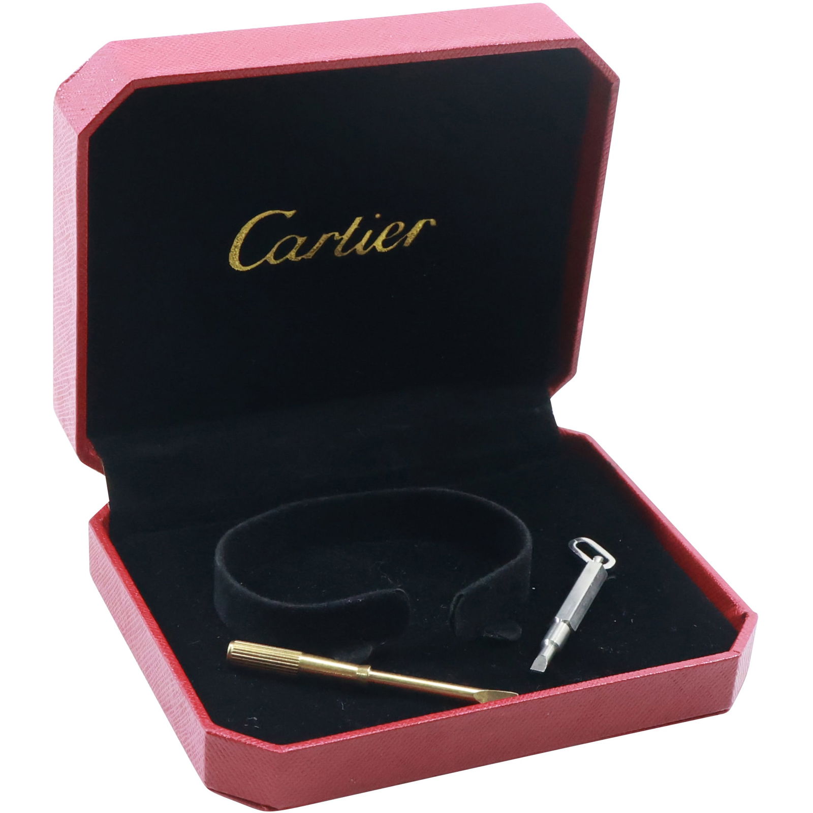 CARTIER Red Box with 2 Screwdrivers inside: CARTIER Red Box with 2 Screwdrivers inside 4 3/8 in. x 3 5/8 in.