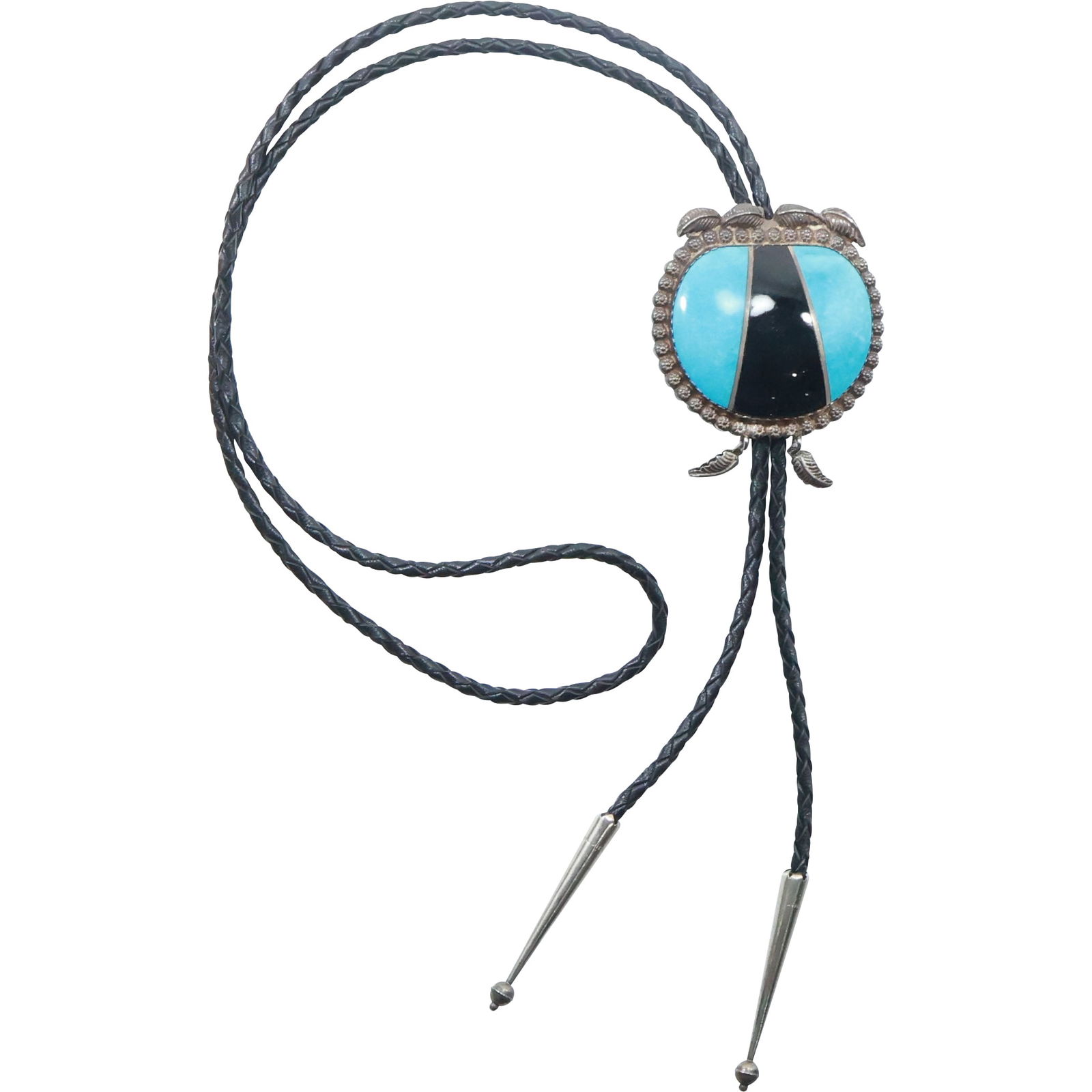 Sterling Silver Signed HAK with Broken Arrow Symbol Tie 3 in. x 2 1/4 in. (1 of 16)