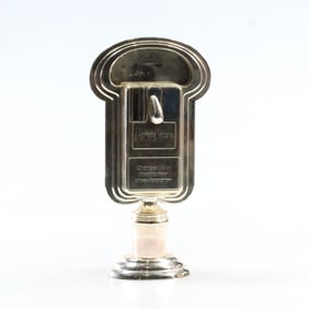NEIMAN MARCUS Parking Meter Coin Bank "Change Today Means New Shoes Tomorrow". Cast  8.25 in. height