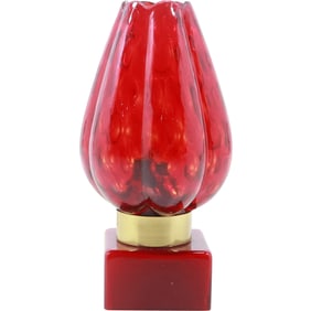 Ruby Red Glass Fairy Lamp 8 in. height x 4 in. wide