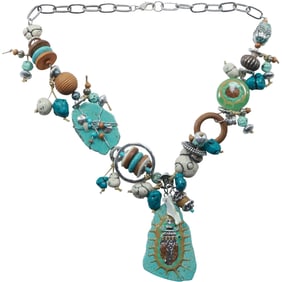 Native Origins Unknown Tribal Costume Jewelry Necklace 20 in. x 4 in. x 2 in.