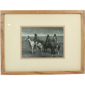 Photographer Edward S. Curtis "The Three Chiefs-Piegan", Framed Print