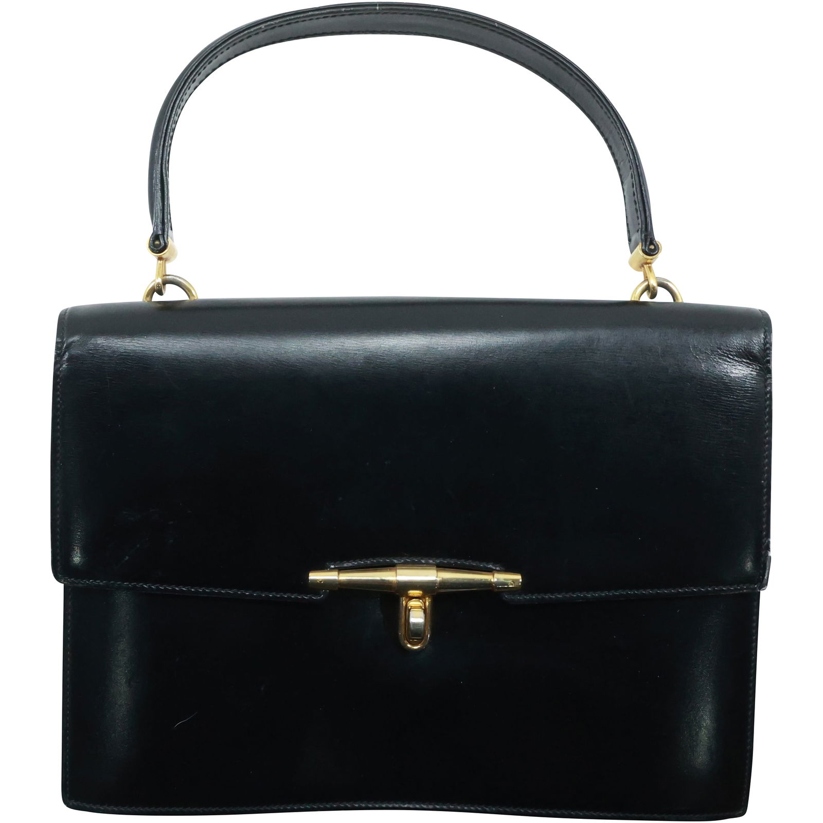 GUCCI Vintage Kelly Handbag, 1960s: GUCCI Vintage Kelly Handbag, 1960s size: 12" with handle. shelf: A