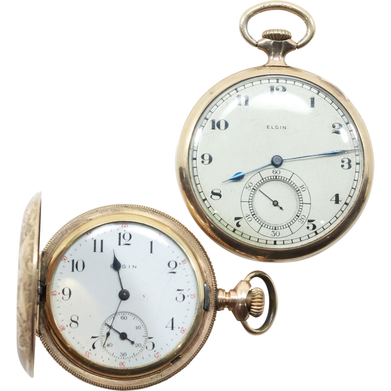 2 Vintage ELGIN Pocket Watches, one is 12K GF Hunting Case, other is 14K GF Open Face (1 of 20)