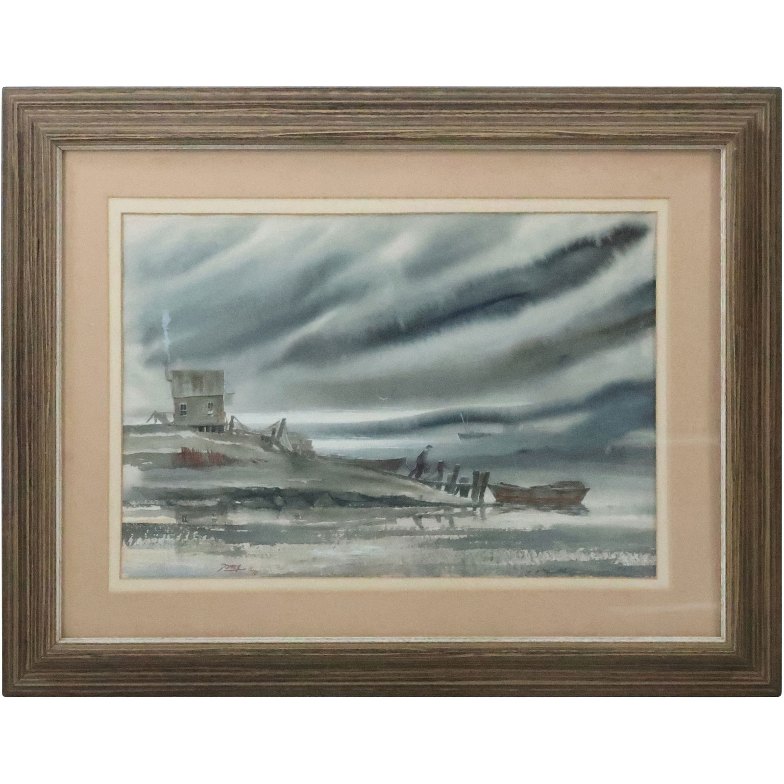 Robert Doney (1923 - 2012), American, Watercolor Painting "Maine Sunrise" Signed & Titled (1 of 16)