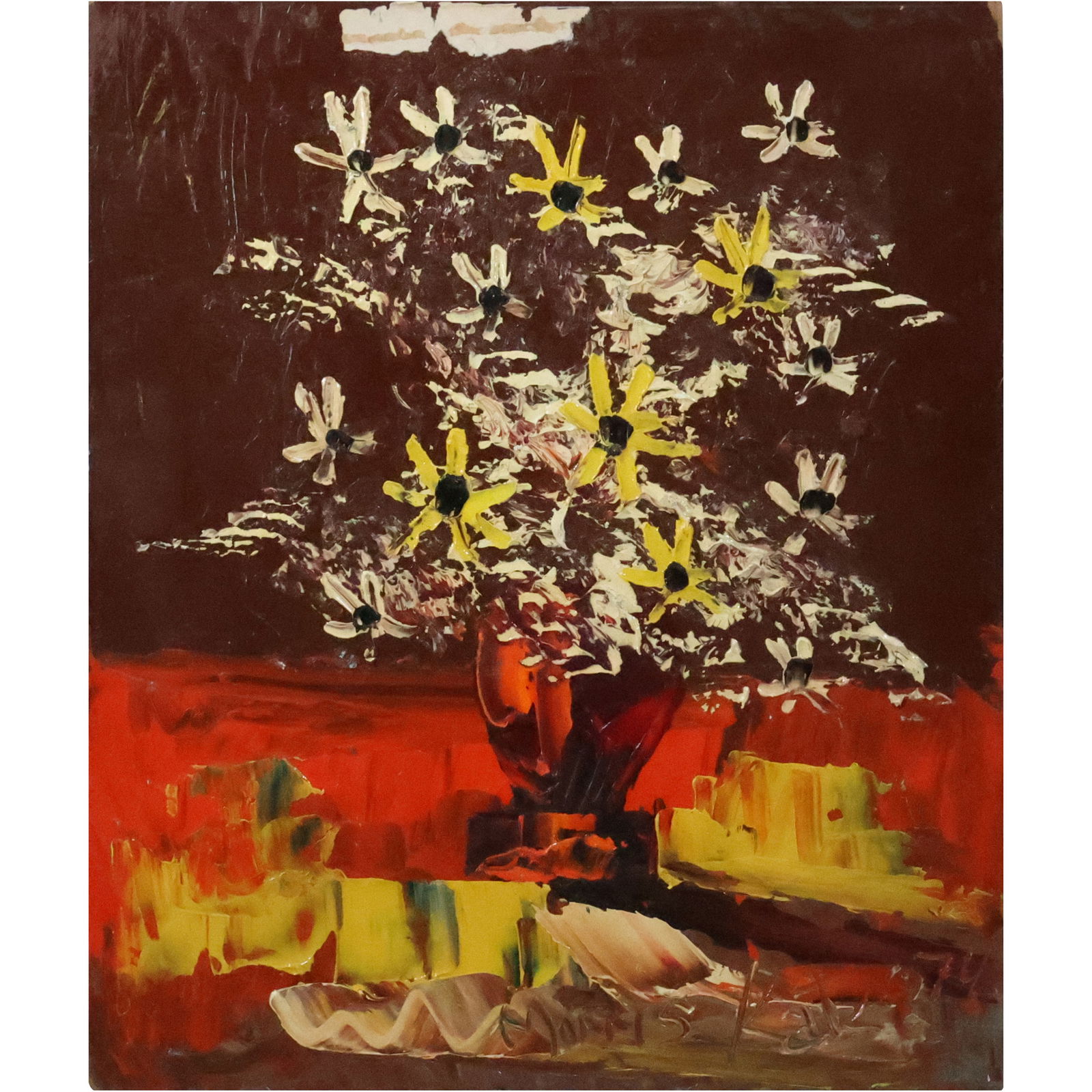 Morris Katz 1974 Jewish American Acrylic Painting Bouquet Still Life: Morris Katz 1974 Jewish American Acrylic Painting Bouquet Still Life. Well listed Artist. size: 24 x 20 ASKart: Morris Katz (born Moshe Katz on March 5, 1932 in Galicia, Poland, died November 12, 2010